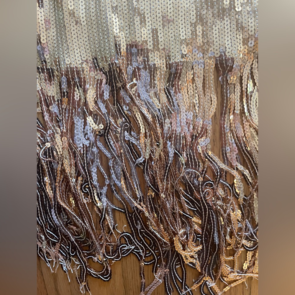 Sequin Fringe Skirt in Rosegold - Picture 3 of 4